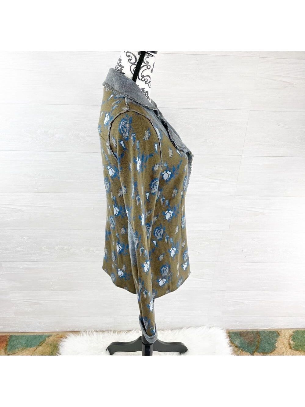 Anthropologie HWR Monogram Rose Jacquard Jacket - Picture 5 of 9